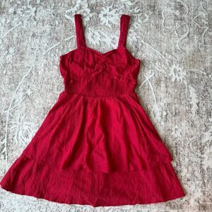 La Ven Women's Red Babydoll Dress